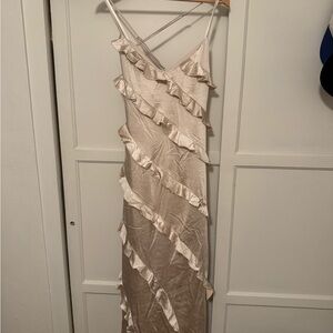 Elegant Cream Ruffle Dress